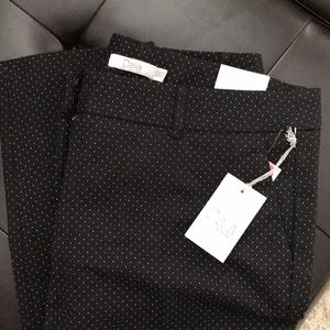 Dalia Modern Fit Polka Dot Cropped Pants NWT